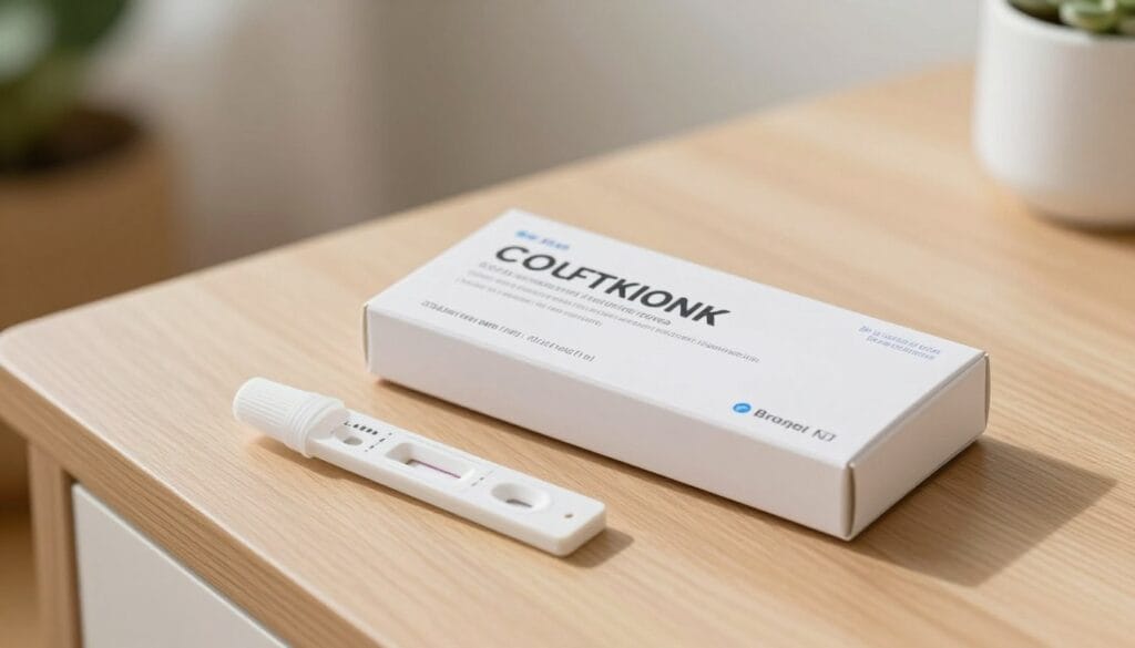 A high-quality, professional medical test kit for home health monitoring, featuring a discreet white box, a small collection tube, and clear instructions, placed on a clean wooden surface with soft natural lighting, Brazilian context. A high-quality, professional medical test kit for home health monitoring, featuring a discreet white box, a small collection tube, and clear instructions, placed on a clean wooden surface with soft natural lighting, Brazilian context.