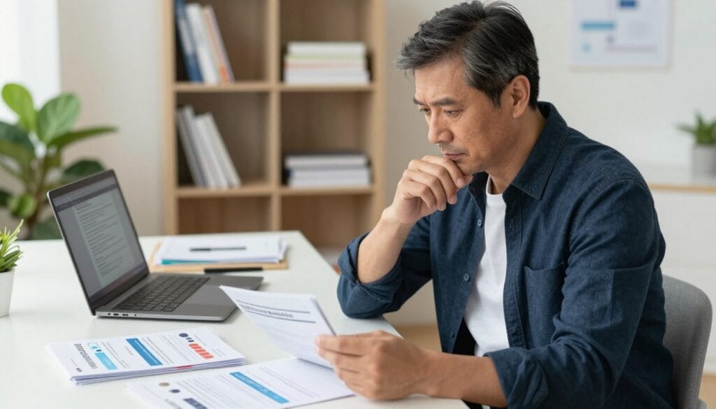 A middle-aged man in smart casual attire, sitting at a desk in a well-lit office environment, reviewing medication options for erectile dysfunction. He appears focused and thoughtful, surrounded by neatly organized medical pamphlets and a laptop displaying relevant information. In the background, a bookshelf filled with medical texts and a plant adds a touch of warmth to the scene. The lighting is soft and natural, suggesting a calm and professional atmosphere. The angle is slightly elevated, capturing the man's expression of determination and professionalism. The overall mood conveys a sense of seriousness while maintaining a respectful tone. A middle-aged man in smart casual attire, sitting at a desk in a well-lit office environment, reviewing medication options for erectile dysfunction. He appears focused and thoughtful, surrounded by neatly organized medical pamphlets and a laptop displaying relevant information. In the background, a bookshelf filled with medical texts and a plant adds a touch of warmth to the scene. The lighting is soft and natural, suggesting a calm and professional atmosphere. The angle is slightly elevated, capturing the man's expression of determination and professionalism. The overall mood conveys a sense of seriousness while maintaining a respectful tone.